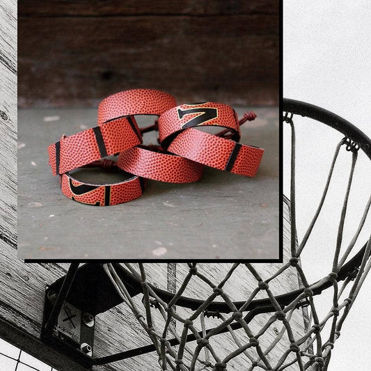 Adjustable Basketball Bracelet Cut from a Real Game Ball