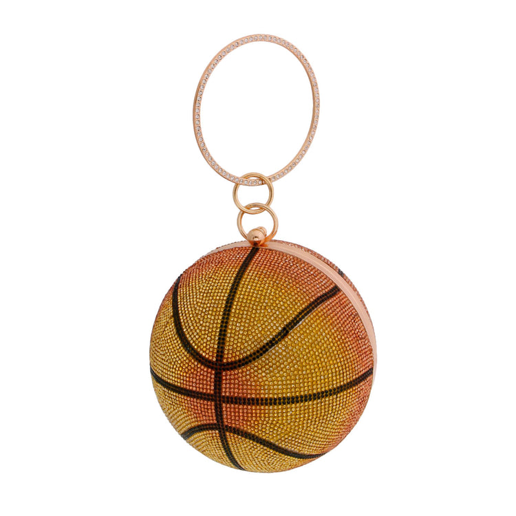 Gold Rhinestone Basketball Clutch